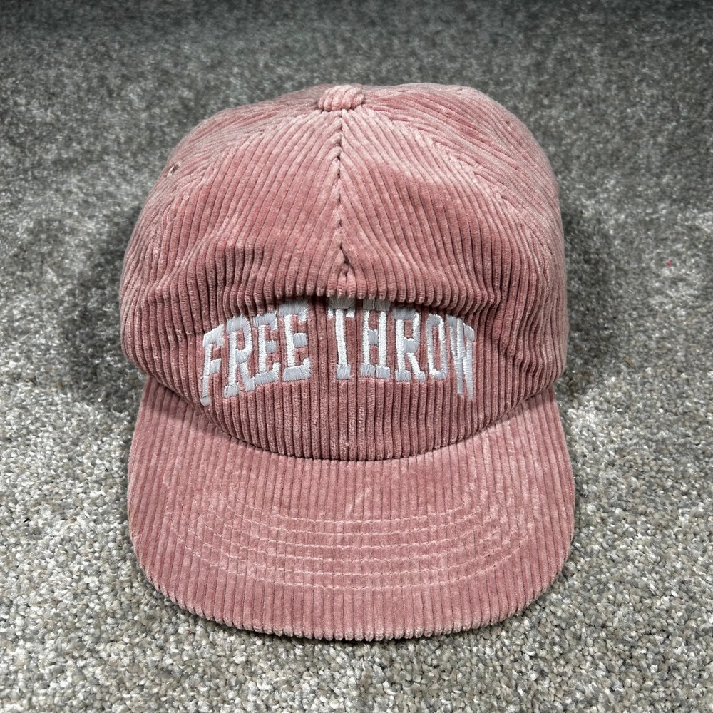 Free Throw Band Corduroy Snapback Hat Pink Atonal Headwear Emo Indie Rock Cap